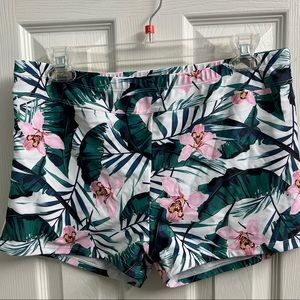 Pink and green tropical swim shorts. Size XL